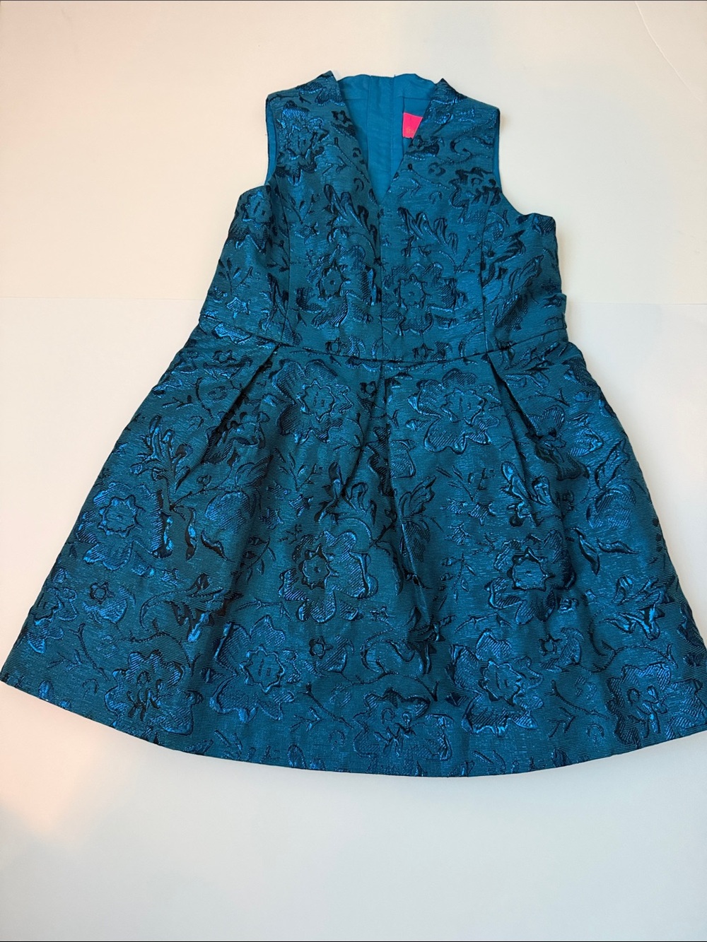 Lilly Pulitzer Teal Floral Jacquard Party Dress